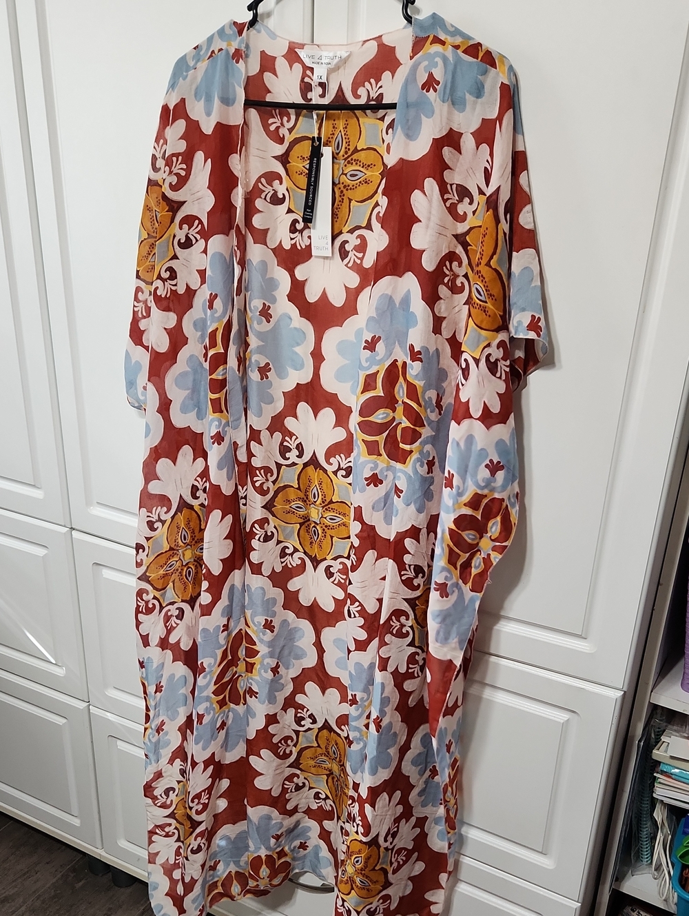 Flowy Rust Floral Kimono